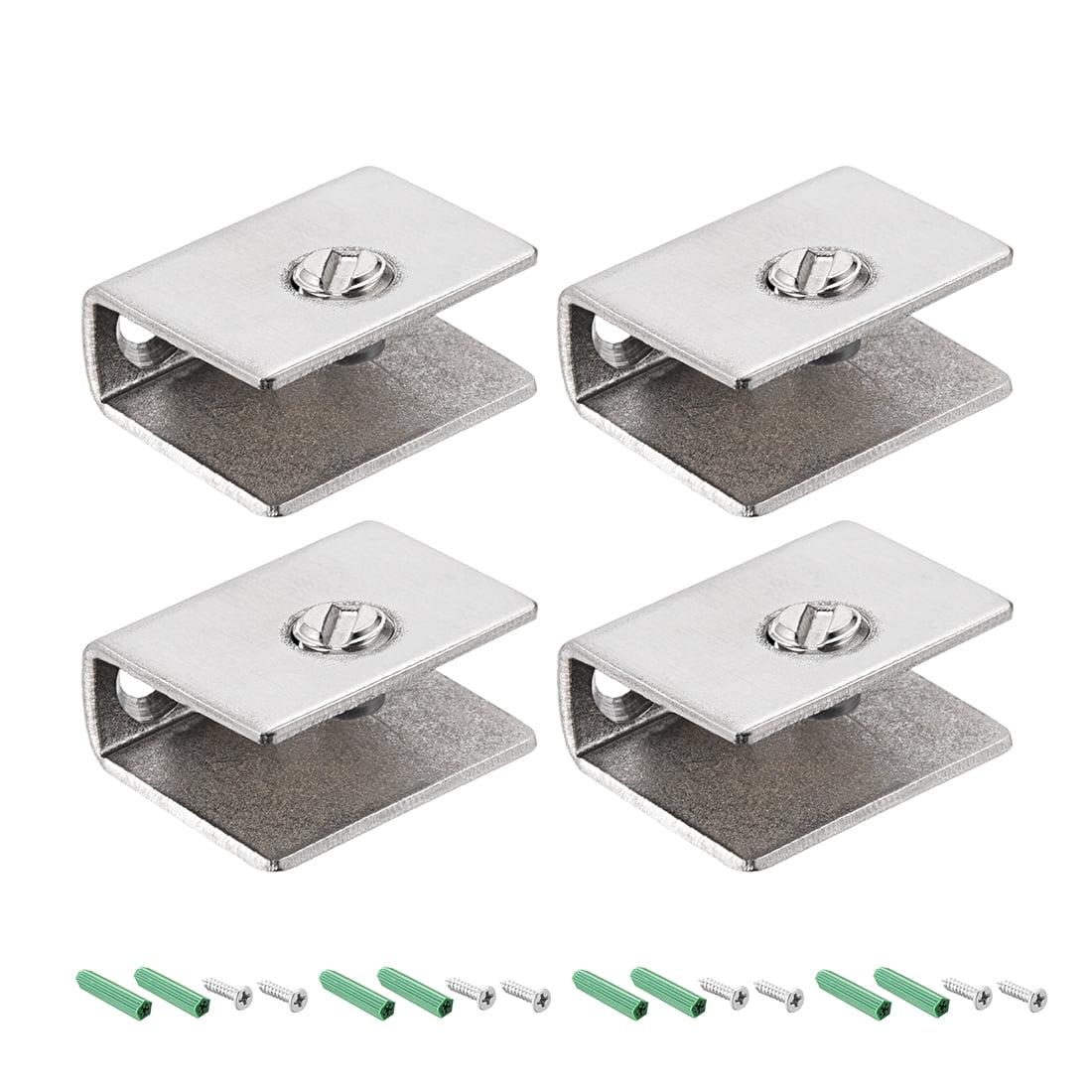 Uxcell Glass Shelf Brackets Stainless Steel Glass Clamp Rectangle for 5