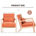 thumbnail image 5 of PAPROOS Mid Century Modern Accent Chair with Arms, Upholstered Reading Chair with Solid Rubberwood Frame, Lumbar Pillow and Thick Cushion for Living Room Bedroom, Orange, 5 of 9