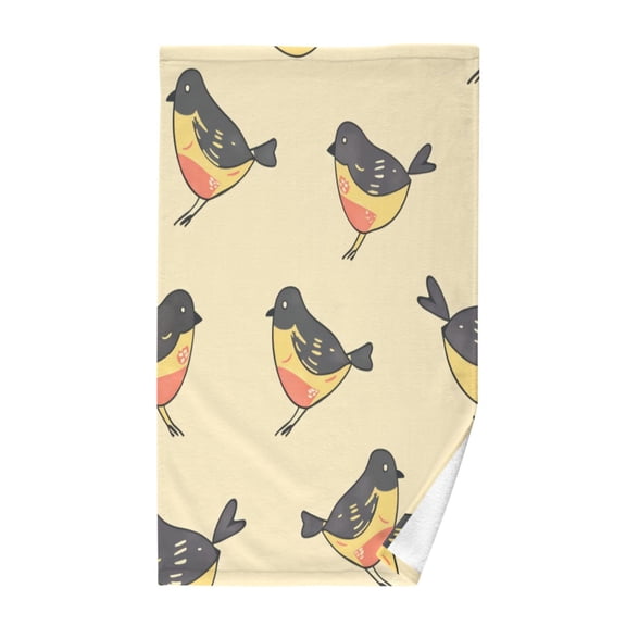 Pure Cotton Face Towel 16x28 Inches Hand Towel Bath Towel Hand Bath Towels Soft Good Water Absorption for Washing Face Wiping Face Black-yellow Bird