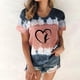 thumbnail image 2 of Mujeres Casual Cuello Redondo Manga Corta Estampado Jersey Blusa Camiseta Tops Sueltos OAVQHLG3B Store  lin121212, 2 of 4