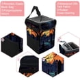 thumbnail image 2 of Halloween Cemetery Foldable Car Trash Can with Lid, Leak-Proof Car Trash Bin, Hanging Storage Bag Car Garbage Can, 2 of 6