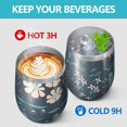thumbnail image 4 of Floral 12oz Stainless Steel Insulated Wine Tumbler with Lid and Straw – Double Wall Vacuum Mug for Hot & Cold Drinks, 304 Steel Interior, Sweat-Free Design,Thanksgiving,Christmas, Spring,Flower, 4 of 5