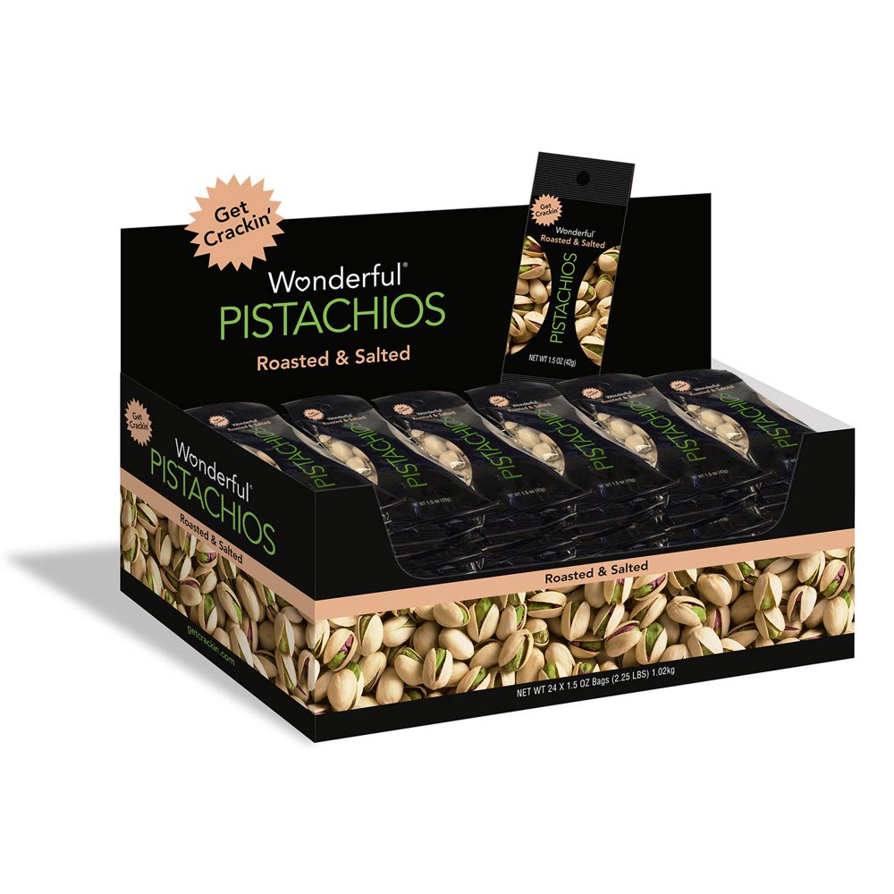 Wonderful Pistachios, Roasted and Salted (1.5 oz., 24 ct.) Walmart