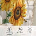 thumbnail image 6 of Sunflower Semi Sheer Curtains Drapes for Living Room, Bedroom, French Doors Window 96 Inches Long, Yellow Summer Flowers Pastoral Vintage Rod Pocket Chiffon Curtain Drapery Voile Draperies Panel, 6 of 8