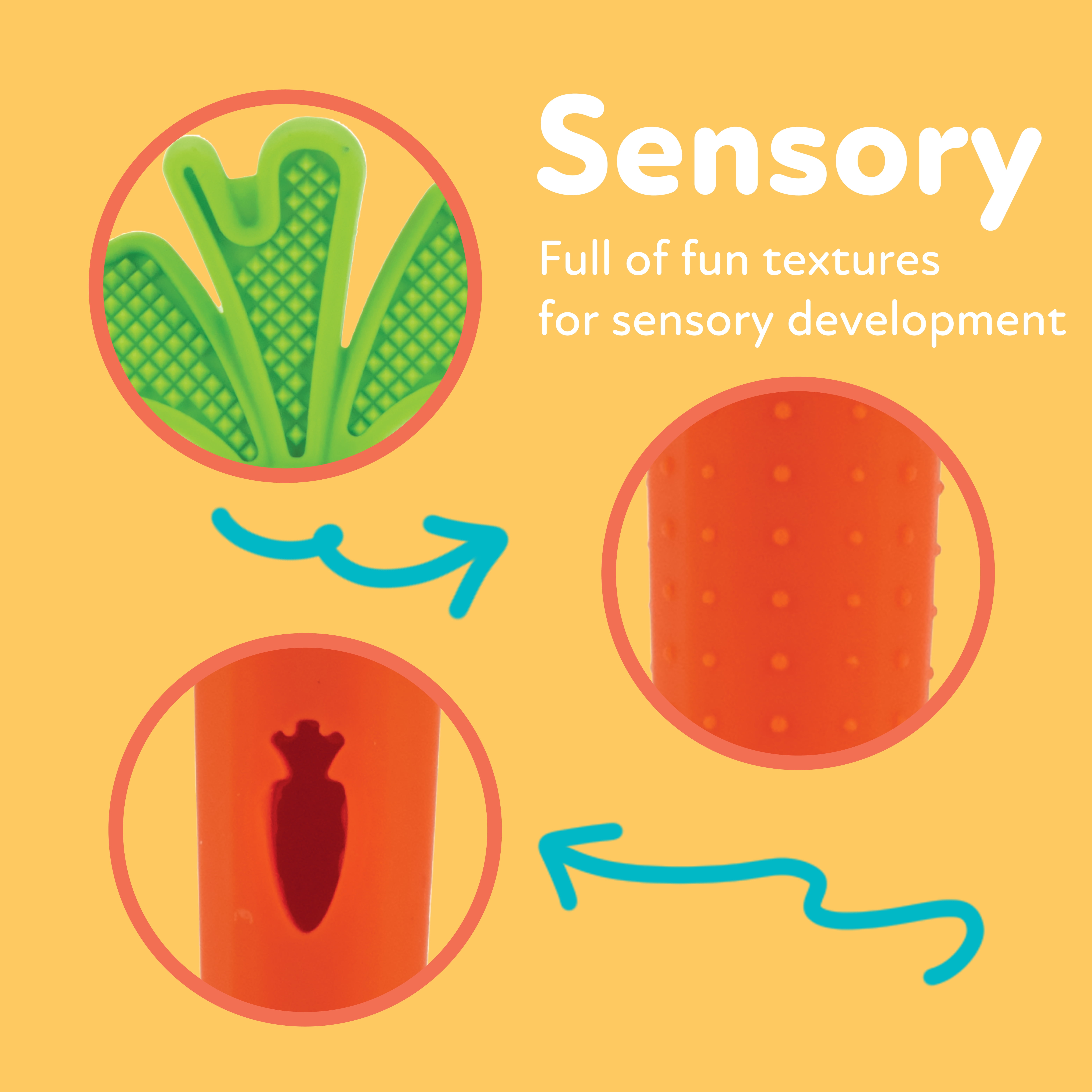 Nuby Silicone Carrot Tube Teether, 3+ Months