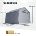 thumbnail image 2 of Quictent Heavy Duty 10x12FT Carport Shelter with Roll-Up Mesh Windows & Reinforced Frame, Portable Garage Canopy for Motorcycle Storage, Outdoor Equipment, Patio Furniture Cover - Silver Gray, 2 of 7