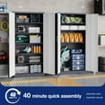 thumbnail image 6 of AUHUP 72" Metal Cabinet with Locking Doors and 5 Adjustable Shelves,Gray White Garage Storage Cabinet for Warehouse, Basement, Home Office, Tool File Storage Utility Cabinets, 6 of 9