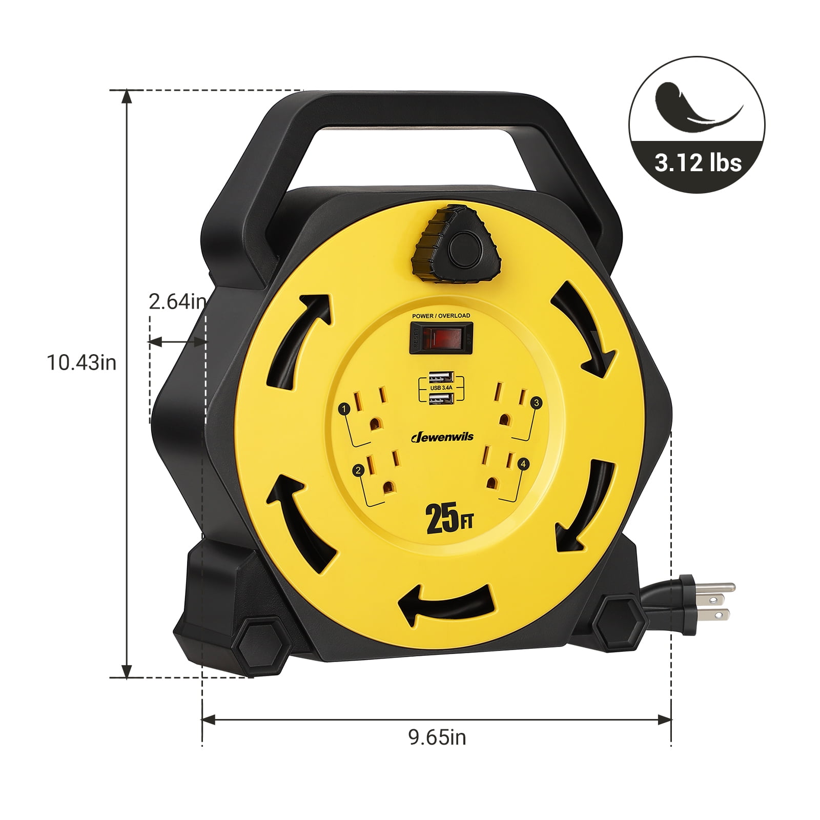 Extension cord winder with 4 bases of 25 meters - ElectroMaterial