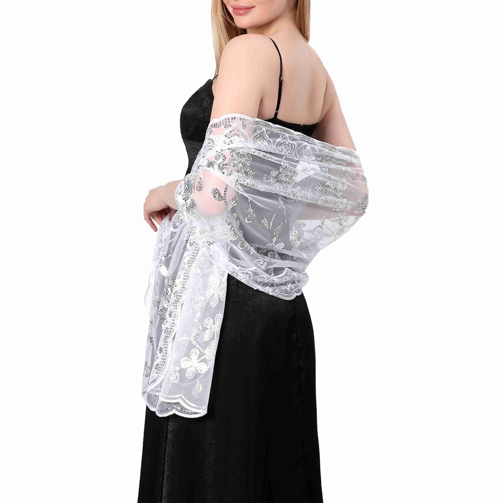 White Sequin Shawl