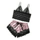 thumbnail image 2 of de para mujer Cami Ropa de dormir Top de encaje y pantalones cortos Despedida de soltera Rosa XXL Sunnimix Mujer de encaje braga, 2 of 8