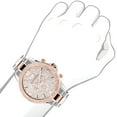 thumbnail image 3 of Mens Diamond Watch Two-Tone White Rose Gold Plated Liberty with Swiss Movement Plus 2 Leather Straps, 3 of 4