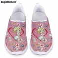 thumbnail image 1 of Doginthehole - Zapatos de enfermería con dibujos animados de color degradado para mujer, calzado informal de malla transpirable para verano, cómodos y planos, 1 of 5