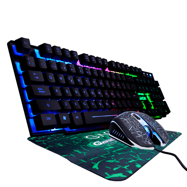 Teclado Mouse Y Mouse Pad Kit Gamer Led Rgb Multiplataforma Gaon Gamer