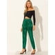 thumbnail image 5 of Pantalones metálicos para mujer, brillantes, brillantes, con cintura elástica, pantalones de chándal holográficos, ropa de calle Punk Hip HopVerde S, 5 of 6