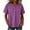 Purple, variant on LEKWK Linen Tops for Women Short Sleeve Button V Neck Casual Shirts Lightweight Loose Fit Solid Summer Tops Fashion Beach Vacation Daily Outfits