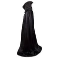 thumbnail image 4 of Rggeeun Adults Cape Solid Color Shirred Witch Capes Hooded Pointed Hat Flowy Loose Ankle Length for Halloween Play Sports Relaxed Capes,Black,2Xl, 4 of 4