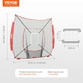 thumbnail image 3 of VEVOR 7x7 ft Baseball Softball Practice Net, Portable Baseball Training Net for Hitting Batting Catching Pitching, Backstop Baseball Equipment Training Aids with Strike Zone (Without framework), 3 of 9