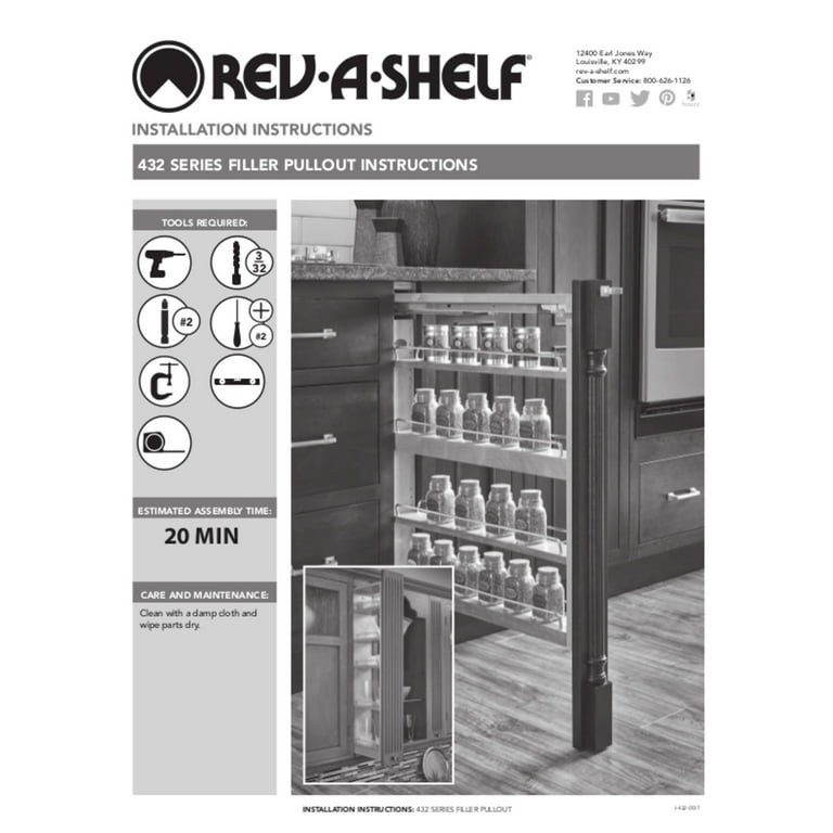 Rev-A-Shelf - 432-TF39-6C - 6 Tall Filler Organizer Pullout