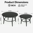 thumbnail image 4 of ALAULM Outdoor Black Nesting Round Coffee Table Set, 2PCS Space-Saving Solution for Patio, poolside & porch, 4 of 7