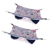 2 Hanging Bed Hammock Made of Cotton - Small Animal Sleep Hanging Cage Bed for Squirrel Ferret Bunny Bats, Gray