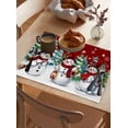 thumbnail image 3 of Christmas Snowman Placemats Set of 6 Winter Pine Snowflakes Red Retro Art Heat Insulation Washable Place Mats, Rustic Non-Slip Table Mats for Dining Table Party Kitchen Decor,13x19 Inch, 3 of 4