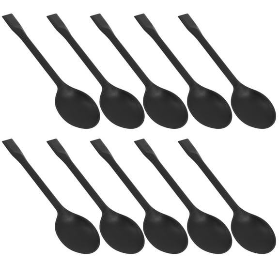 FUEENIRVA Tablzone Black Plastic Spoons for Ice Cream, Yogurt, and Desserts 100Pcs