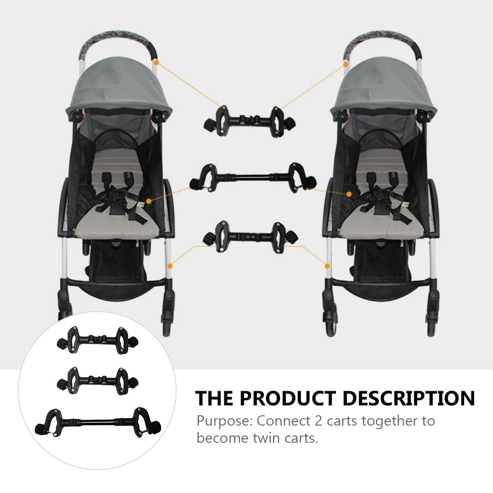 LEORX Adjustable Baby Stroller Connector Black 1Set 9.4X3.5X1.2In