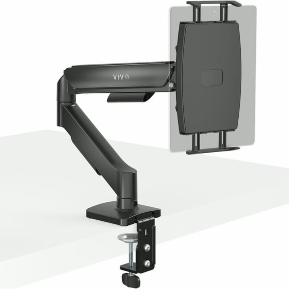 Single Mechanical Arm Desk Mount for Tablets, 2-in-1 Laptops, Portable Monitors