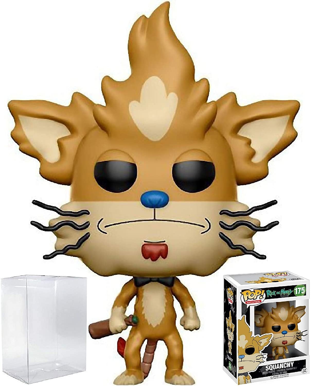 FREE POP PROTECTOR FUNKO POP RICK AND MORTY SQUANCHY #175 VINYL FIGURE 