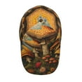 thumbnail image 2 of Kdxio Unisex Vintage Cloud Mushroom Pattern Baseball Cap Unisex Washed Classic Adjustable Hat, 2 of 5