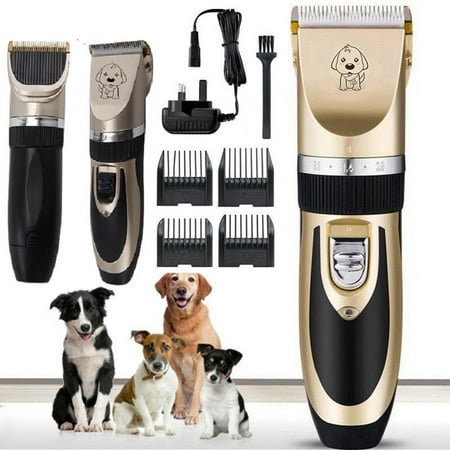 Professional Mute Cordless Electric Pet Cat Dog Hair Cutting Clipper Trimmer Shaver Grooming Kit (Best Professional Hair Clippers For Fades)