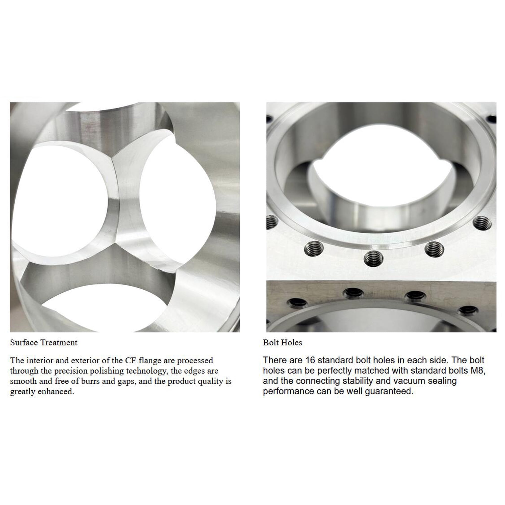 M8 Conflat UHV 6-Way Cube Flange Ultra High Vacuum Chamber 304SS CF100