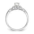 thumbnail image 6 of Auriga Fine Jewelry 10K White Gold White Topaz and Diamond Ring for Women Size- 7, 6 of 6