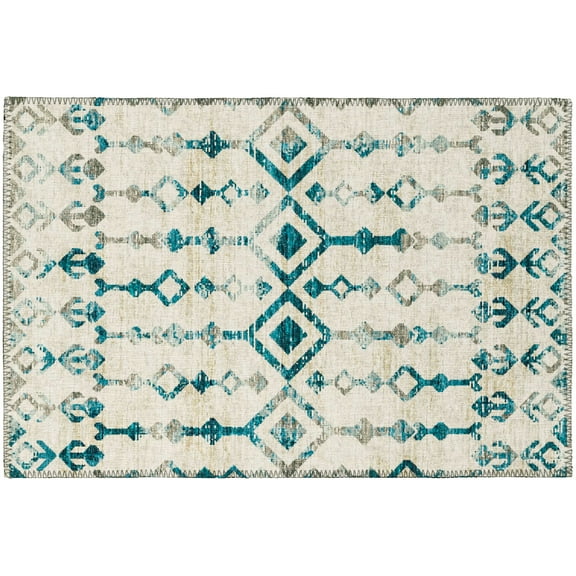 Addison Rugs Indoor/ Outdoor Addison Bravado Morroccan Washable Area Rug 1'8" x 2'6" - Ivory