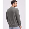 thumbnail image 3 of Pinspark Men's Long Sleeve Shirts Crew Neck T-Shirt Casual Pullover Tees Soft Stretch Basic Tee Shirt with Zipper Pocket, 3 of 6