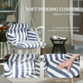 thumbnail image 3 of Outsunny Hanging Hammock Chair, Cotton Rope Macrame Swing Chair with Large Cushion, Chain, Steel Frame for Indoor Outdoor Patio Balcony, Blue, 3 of 9