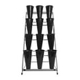 thumbnail image 6 of 4 Layers Flower Cart Display Stand with Wheels Garden Cart Display Flower Shelf with 12pcs Plastic Buckets 4 Tiers Moving Plant Stand Florist Bouquet Stand for Fresh Flowers, 6 of 17