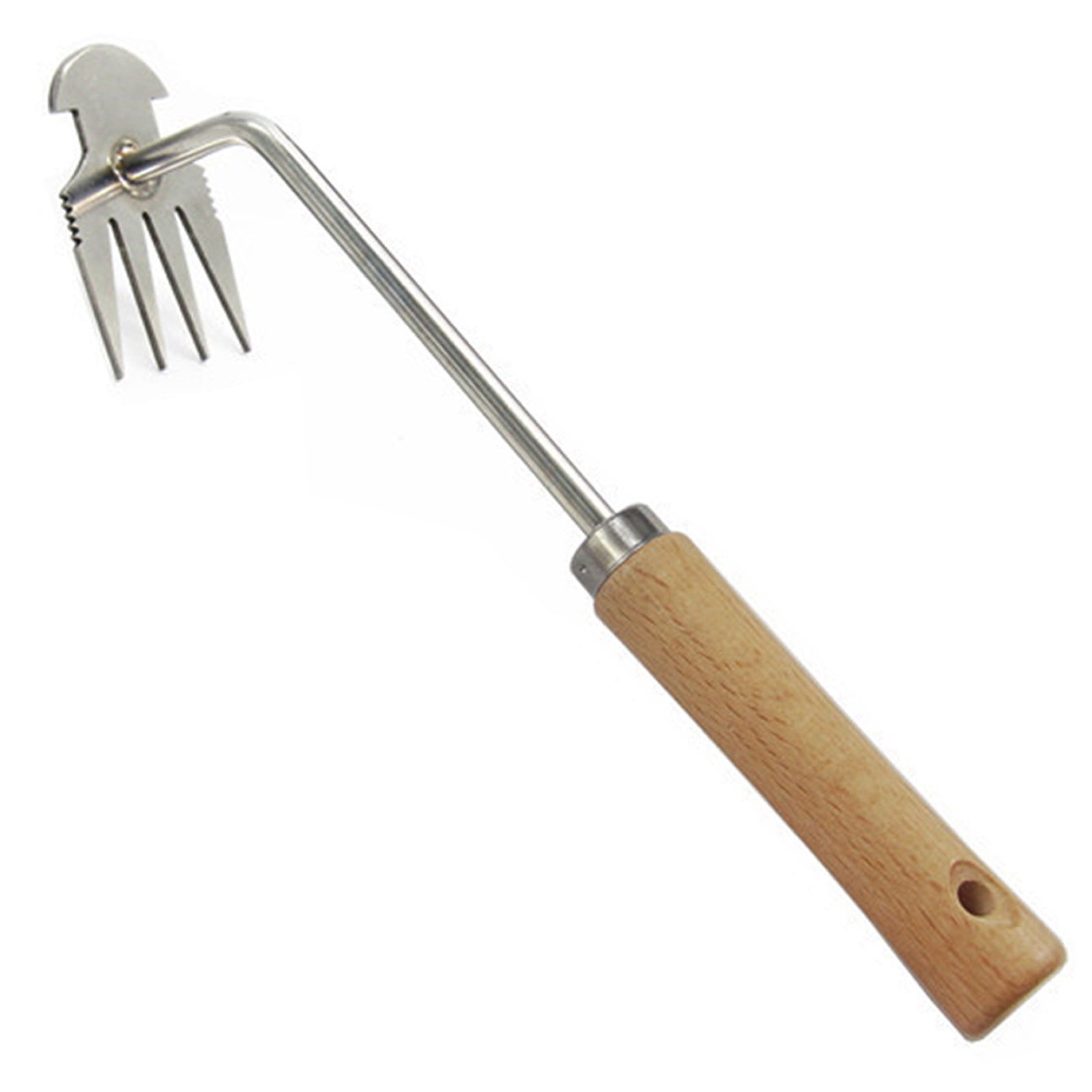 Outil de Désherbage Jardin Extérieur avec 4 Dents Tranchantes Poignée Ergonomique Design Antiadhésif Outil Multifonctionnel de Désherbage Racines