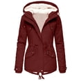 thumbnail image 5 of pxiakgy women plus size winter overcoat women's jacket thick outwear lined hooded coat warm trench women's coat l, 5 of 8