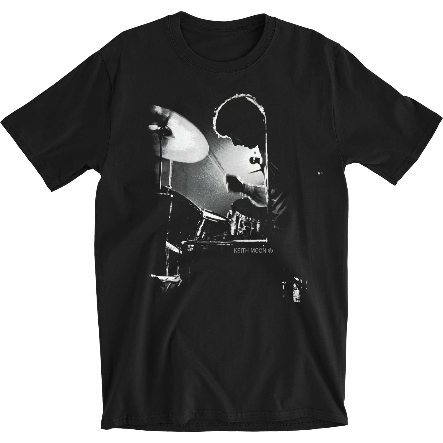 Men&rsquo;s Who Keith Moon Backlit Drummer Slim Fit T-shirt Small Black
