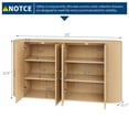 thumbnail image 3 of Modern Fluted Buffet Sideboard Cabinet with Adjustable Shelves, Large Storage & Rounded Edge Design, 3 of 6