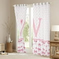 thumbnail image 3 of Feelyou Monogrammed W Black Out Curtains, Kawaii Ribbon Curtains Pack of 2 (42x63 Each), 3 of 6