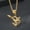 Gold Color, variant on Kung Fu Sports Pendant Expressing Love Blessing 14K Yellow Gold Necklace Jewelry Gift Accessories