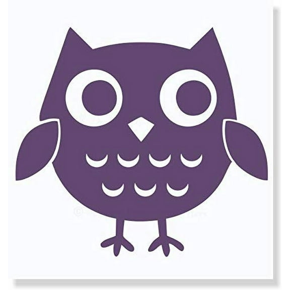 Owl Wall Decal Girls Vinyl Art Wall Stickers Bedroom Wall Decor, 12x12-Inch Plum