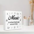thumbnail image 4 of Zomyto 5"x5" Music is What Feelings Sound Like Wood Box Sign Desk Decor,Rustic Musical Wood Block Plaque Box Sign Desk Decorations, 4 of 7
