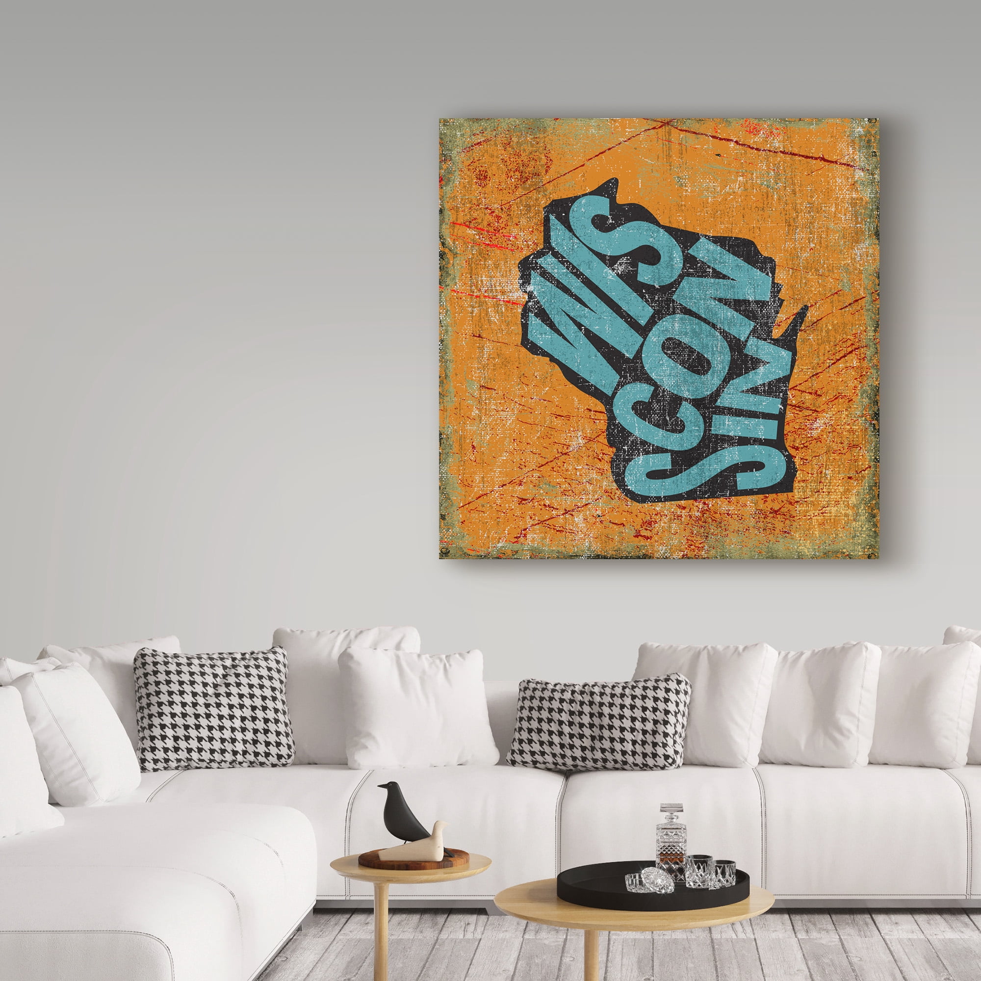 Trademark Fine Art 'Wisconsin' Canvas Art by Art Licensing Studio
