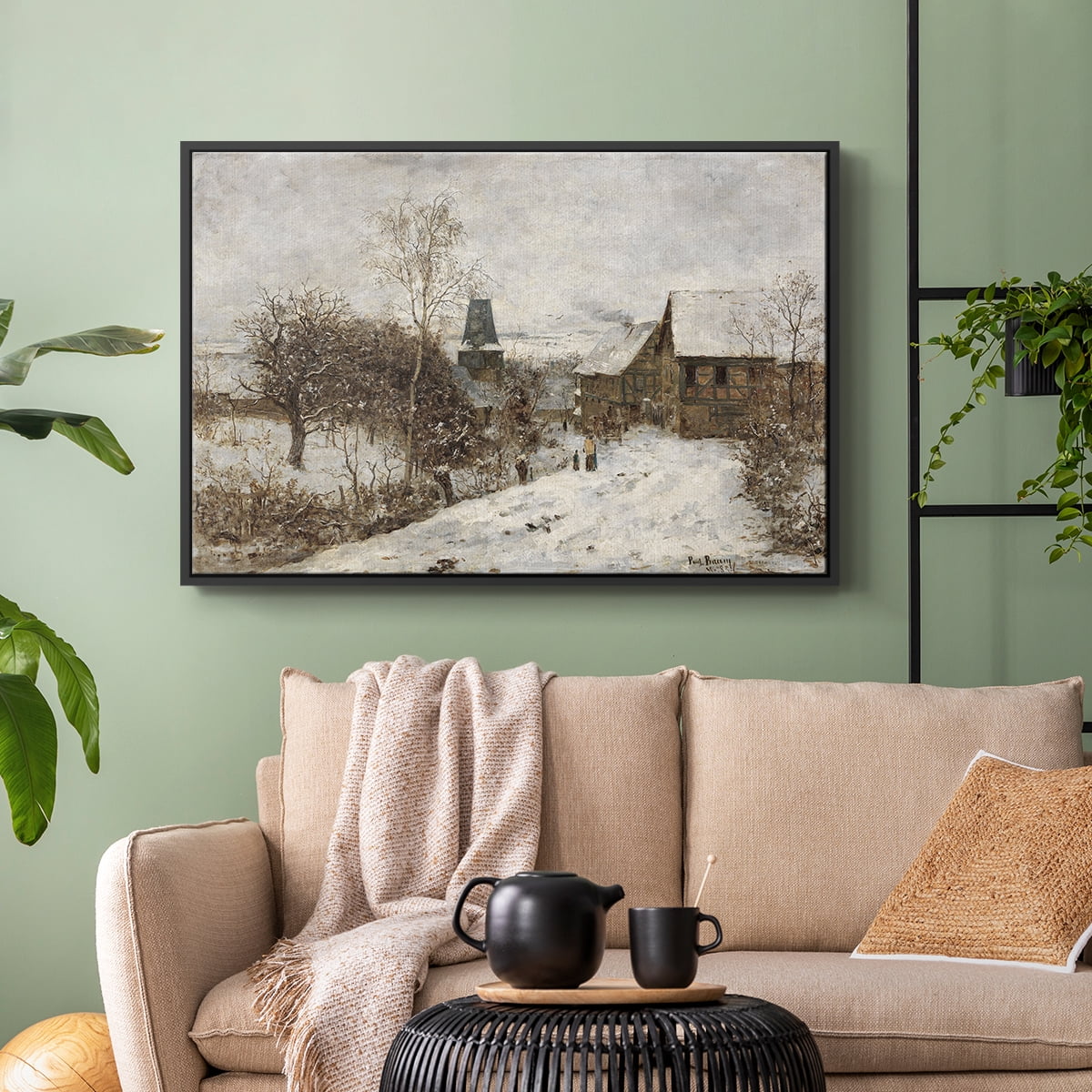 Vintage Landscape-CCLXXXVI By Wexford Home Framed in Black Wood Gallery Wrapped Canvas 27 in. x 41 in.