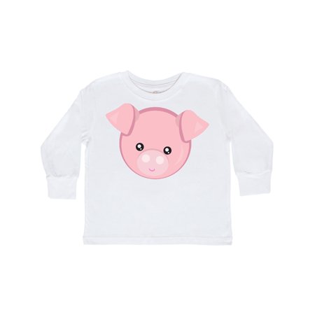 

Inktastic Cute Pig Little Pig Pig Head Pink Pig Gift Toddler Boy or Toddler Girl Long Sleeve T-Shirt