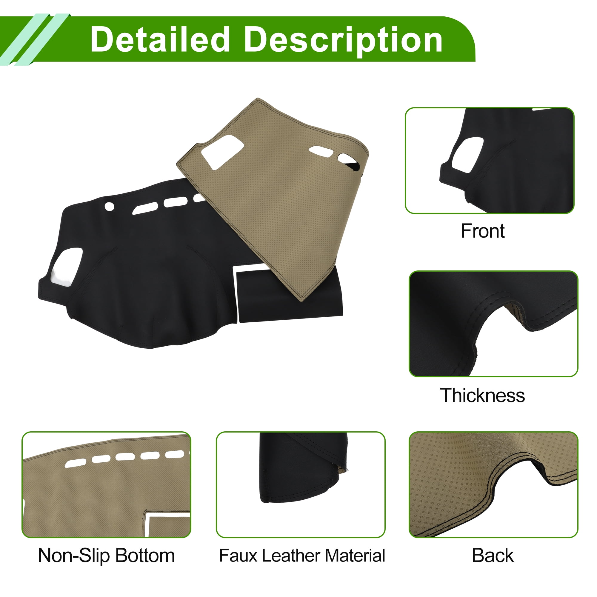 Unique Bargains Dashboard Cover for Mazda 6 2004-2016 without Hud Dash Cover Mat Carpet Center Console Dash Cover Mat Faux Leather Black 1 Pcs