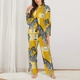 thumbnail image 2 of Pajama Sets for Women 2 Pcs, zebras orange cute Button Down Long Sleeve Sleepwear Lounge PJ Sets, 2 of 6